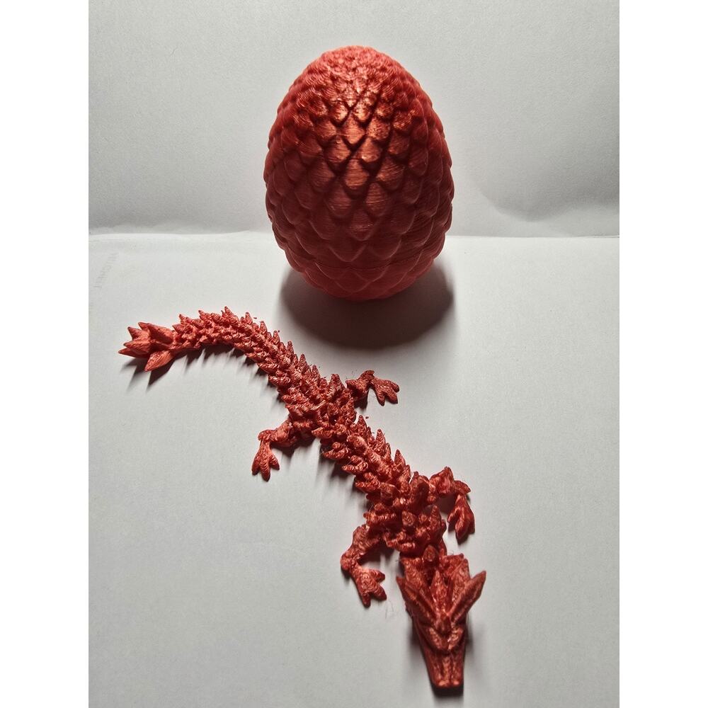 3D Printed Dragon Egg With Mini Dragon Inside 5"
